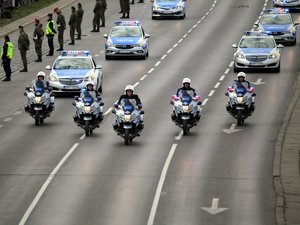 Motocyklowa Asysta Honorowa podczas wielkiej defilady