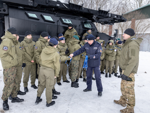 Wizyta uczniów Akademickiego Liceum Ogólnokształcącego w Białej Podlaskiej o profilu mundurowym w Komendzie Stołecznej Policji