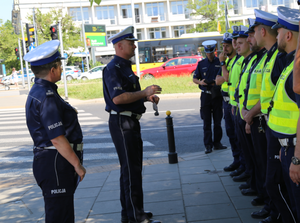 Przywitanie policjantów biorących udział w konkursie