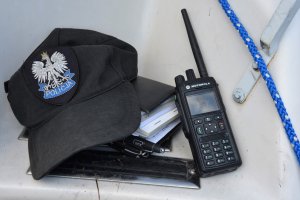 patrol motorowodny na Jeziorze Zegrzyńskim  - obserwacja skutera wodnego