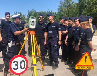 Policjanci podczas szkolenia w zakresie Ruchu Drogowego