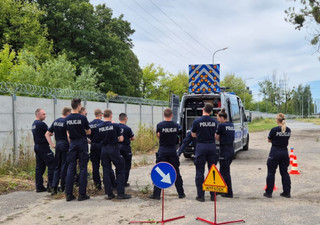 Policjanci podczas szkolenia w zakresie Ruchu Drogowego