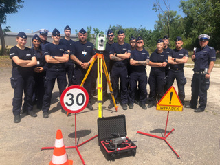 Policjanci podczas szkolenia w zakresie Ruchu Drogowego